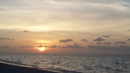 Sunset over the sea. Cuba