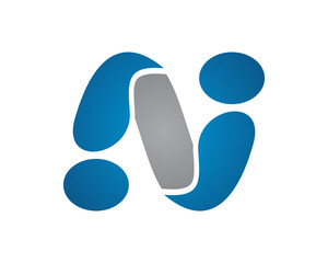 n i letter people logo template