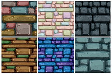 Cobble stones seamless texture, multicolored roads pattern for wallpaper.