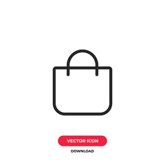 Shopping bag icon vector. Bag sign