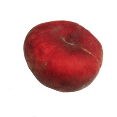 pink peach fig on a white background side view. artificially obtained fruits rich in vitamins. peach isolate