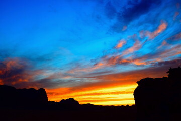desert sunset wadi rum jordan