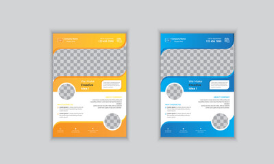 Minimal corporate brochure design flyer template pro vector illustration