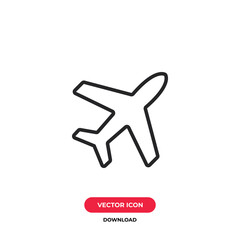 Airplane icon vector. Plane sign