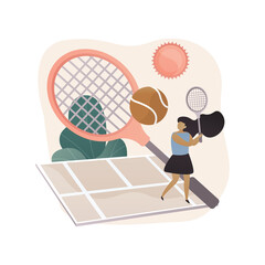 Tennis camp abstract concept vector illustration.