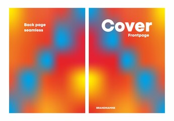 Cover set with floating colors. Dimension A4. Colorful artistic design. Front/backpage template. Seamless pattern between pages,  the design makes it easy to resize. Soft transmission between colors.