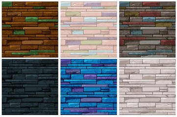 Seamless pattern stone brick old wall, multicolored backgrounds for wallpaper.