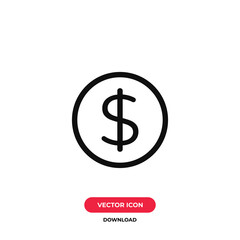 Fototapeta premium Dollar icon vector. Money sign