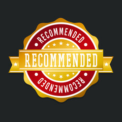 Recommended Badge Icon Seal. Illustration Vector Stamp Design. Vintage Retro Style Insignia.