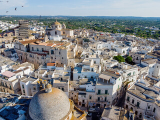 aerial view of the town of Ceglie Messapica, in the south of Italy