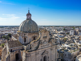 aerial view of the Basilica Pontificia Minore del Santissimo Rosario in the town of Francavilla Fontana