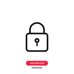 Padlock icon vector. Lock sign