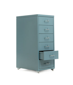 Blue Chest Of Drawers Isolated On White