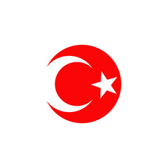 Turkey flag icon logo design template