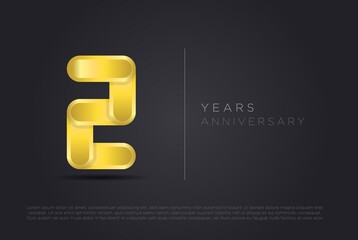 2 years anniversary, golden desing