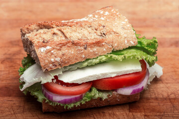 ham and cheese sandwich on a plate