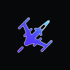 Attack Plane blue gradient vector icon