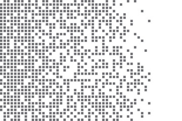 Pixel mosaic. Pixel decay illustration. Falling pixels. Abstract background.