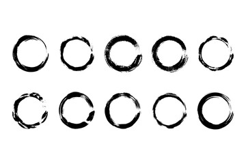 Collection modern grunge black circle frame
