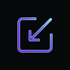 Arrow Entering Into Square blue gradient vector icon