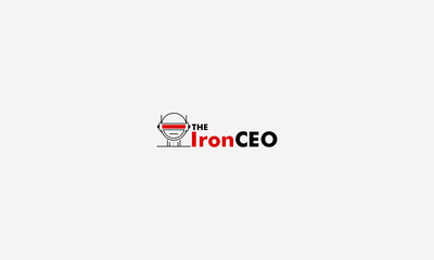 Abstract line iron robot technology logo design