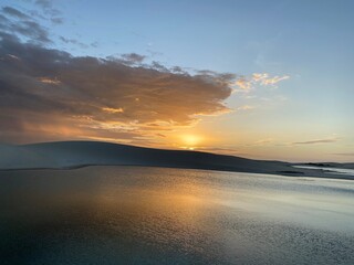 Fototapeta na wymiar Pôr do sol - Lagoa do Amâncio - Jericoacoara - CE 