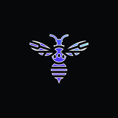 Bee blue gradient vector icon