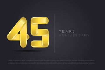 45 years anniversary, golden desing