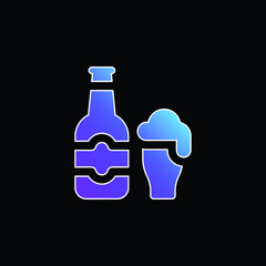 Beer Bottle blue gradient vector icon