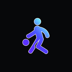 Fototapeta na wymiar Basketball Player blue gradient vector icon