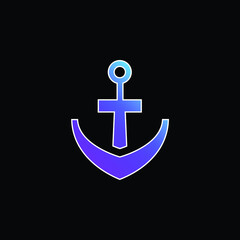 Obraz premium Anchor blue gradient vector icon