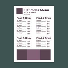 Flyer menu design template editable file vector