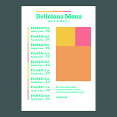Flyer menu design template editable file vector