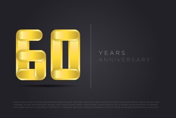 60 years anniversary, golden desing