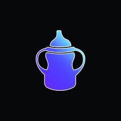 Baby Bottle Variant With Handle On Both Sides blue gradient vector icon