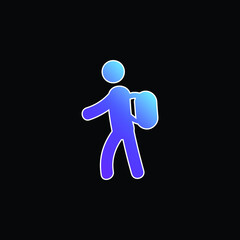 Backpacker blue gradient vector icon