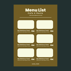 Flyer menu design template editable file vector