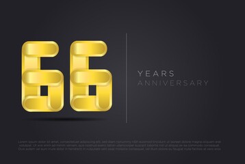 66 years anniversary, golden desing