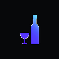 Bottle And Glass blue gradient vector icon