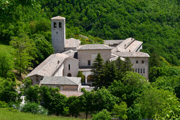 Fototapeta na wymiar Fonte Avellana Sanctuary in Italy in the countryside