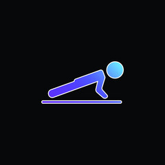 Boy Doing Pushups blue gradient vector icon