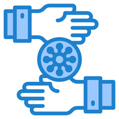 virus blue style icon