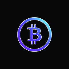Bitcoin blue gradient vector icon
