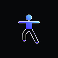 Boy Stretching Arms And Leg blue gradient vector icon