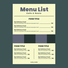 Flyer menu design template editable file vector
