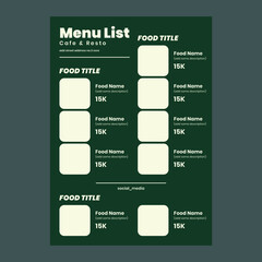 Flyer menu design template editable file vector