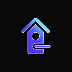 Bird House blue gradient vector icon