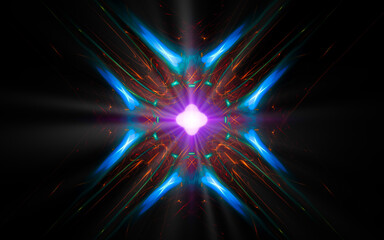 abstract illustration computer render background image fantastic star with rays for web design and graphics