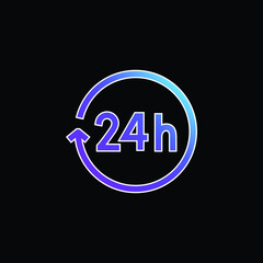 24 Hours blue gradient vector icon