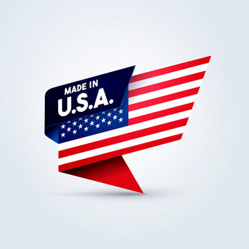 Vector Illustration Made In USA Flag Pin